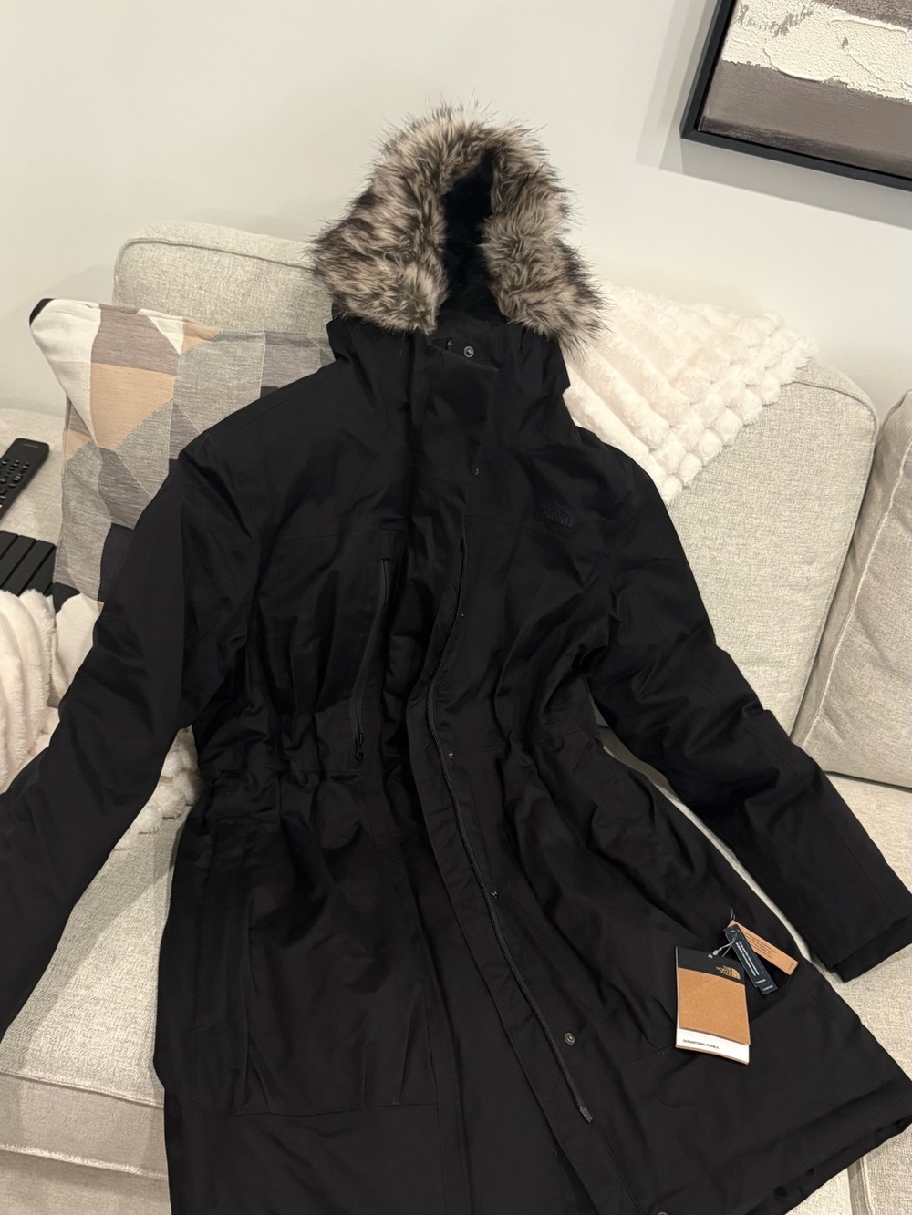 The North Face Black Faux-Fur Trim Hooded Parka